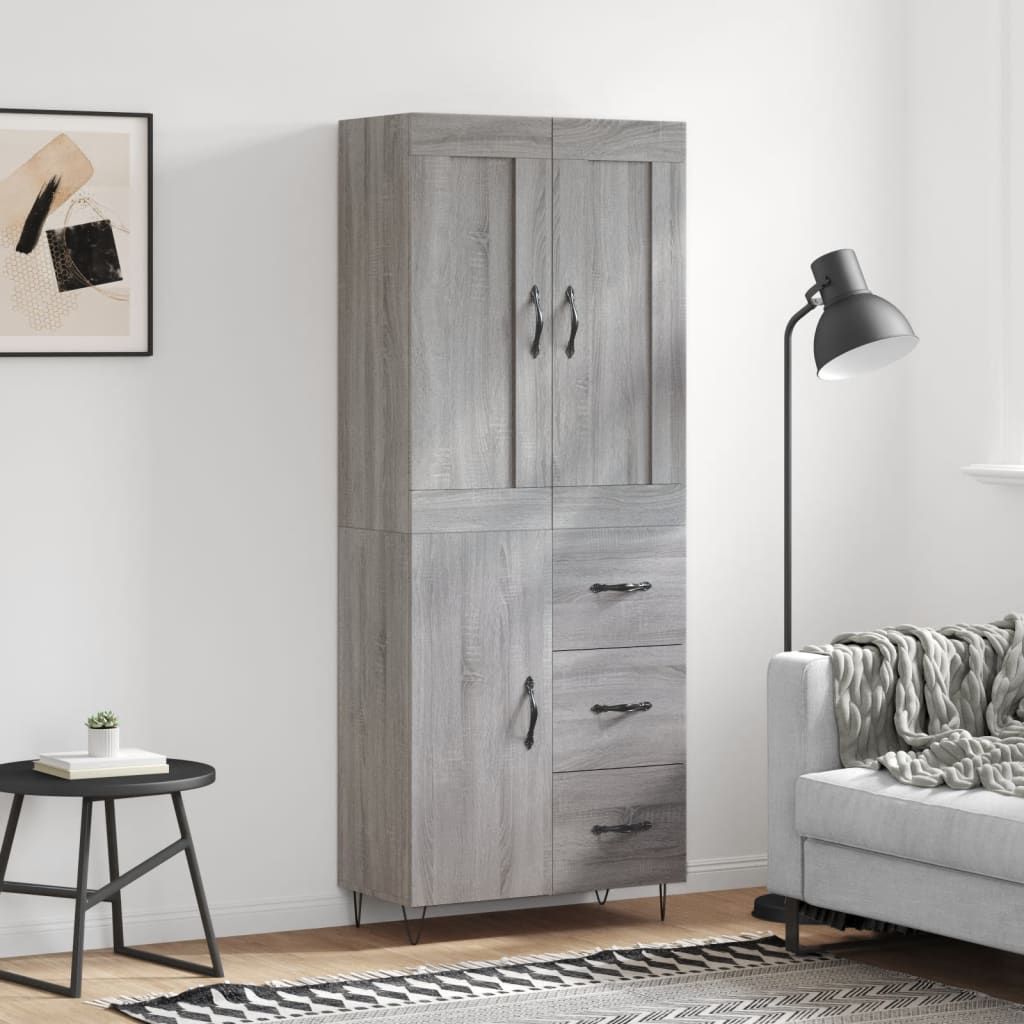 Högskåp 69,5X34X180 Cm Konstruerat Trä