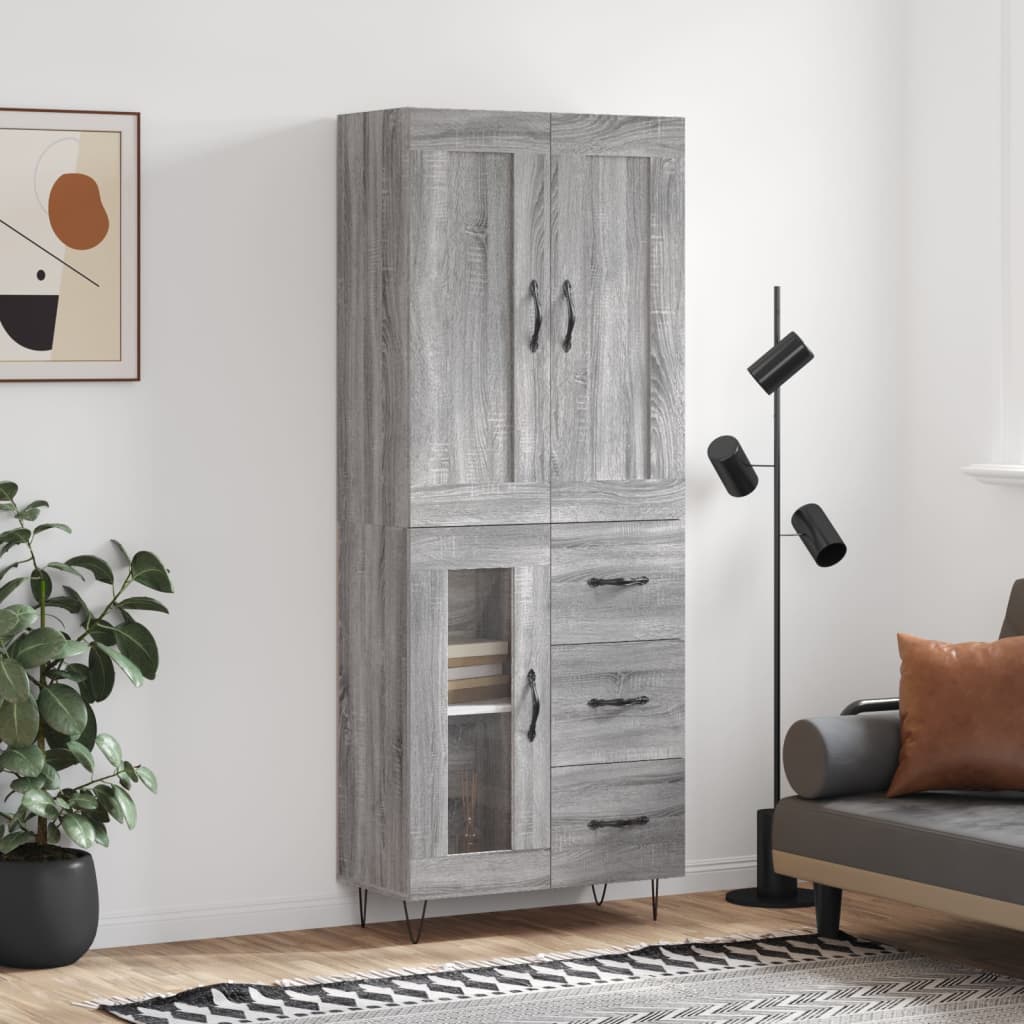 Högskåp 69,5X34X180 Cm Konstruerat Trä