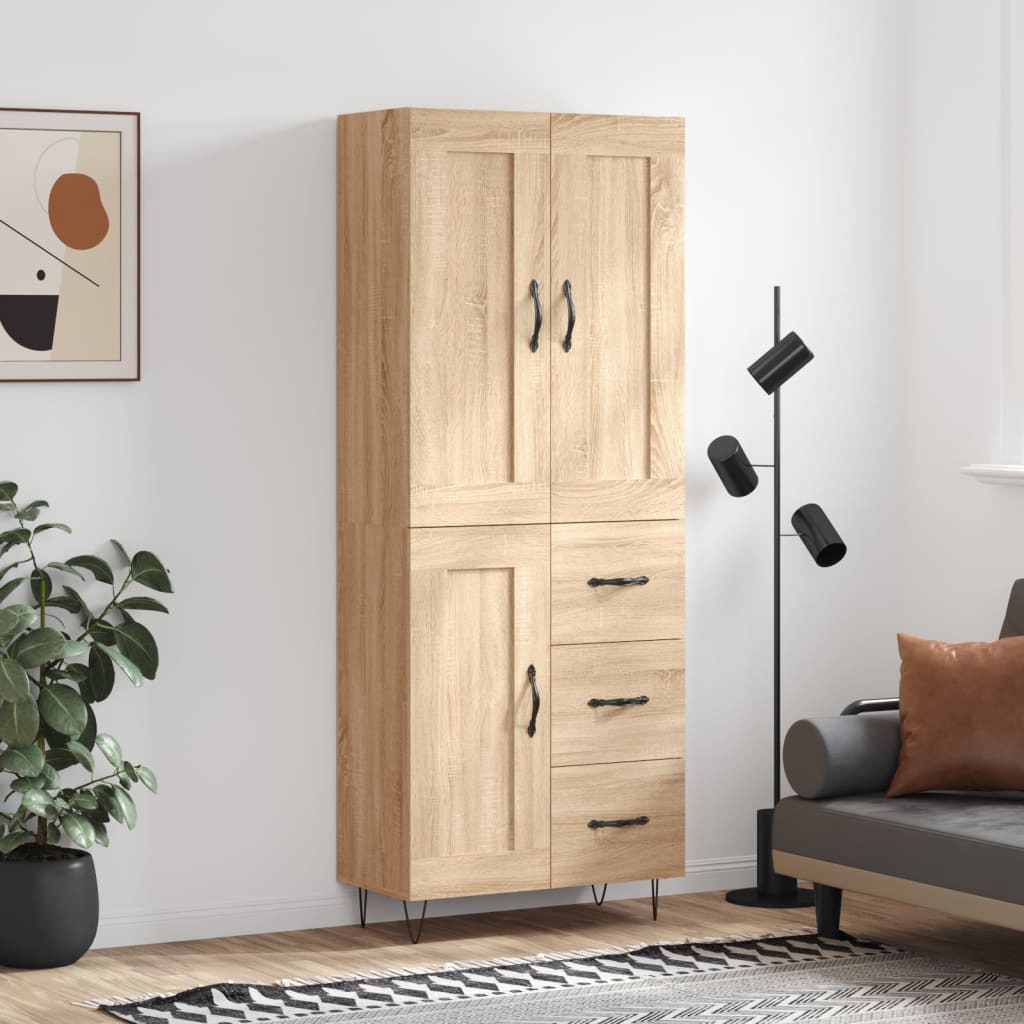 Högskåp 69,5X34X180 Cm Konstruerat Trä