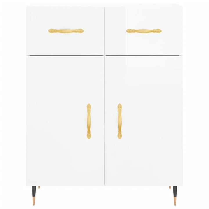Högskåp Högglans Vit 69,5X34X180 Cm Konstruerat Trä