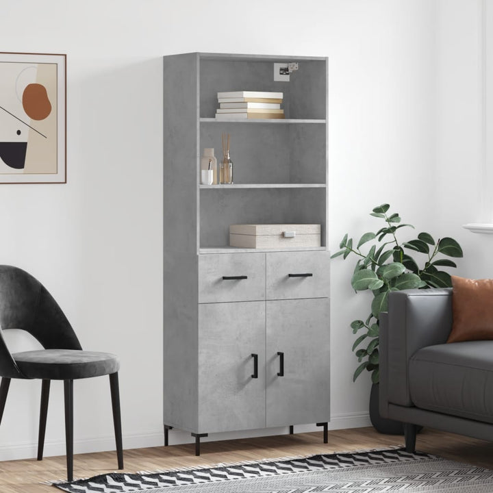 Högskåp Högglans Vit 69,5X34X180 Cm Konstruerat Trä