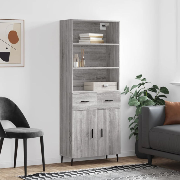 Högskåp Högglans Vit 69,5X34X180 Cm Konstruerat Trä