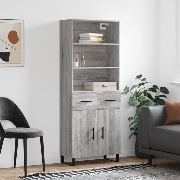Högskåp Högglans Vit 69,5X34X180 Cm Konstruerat Trä