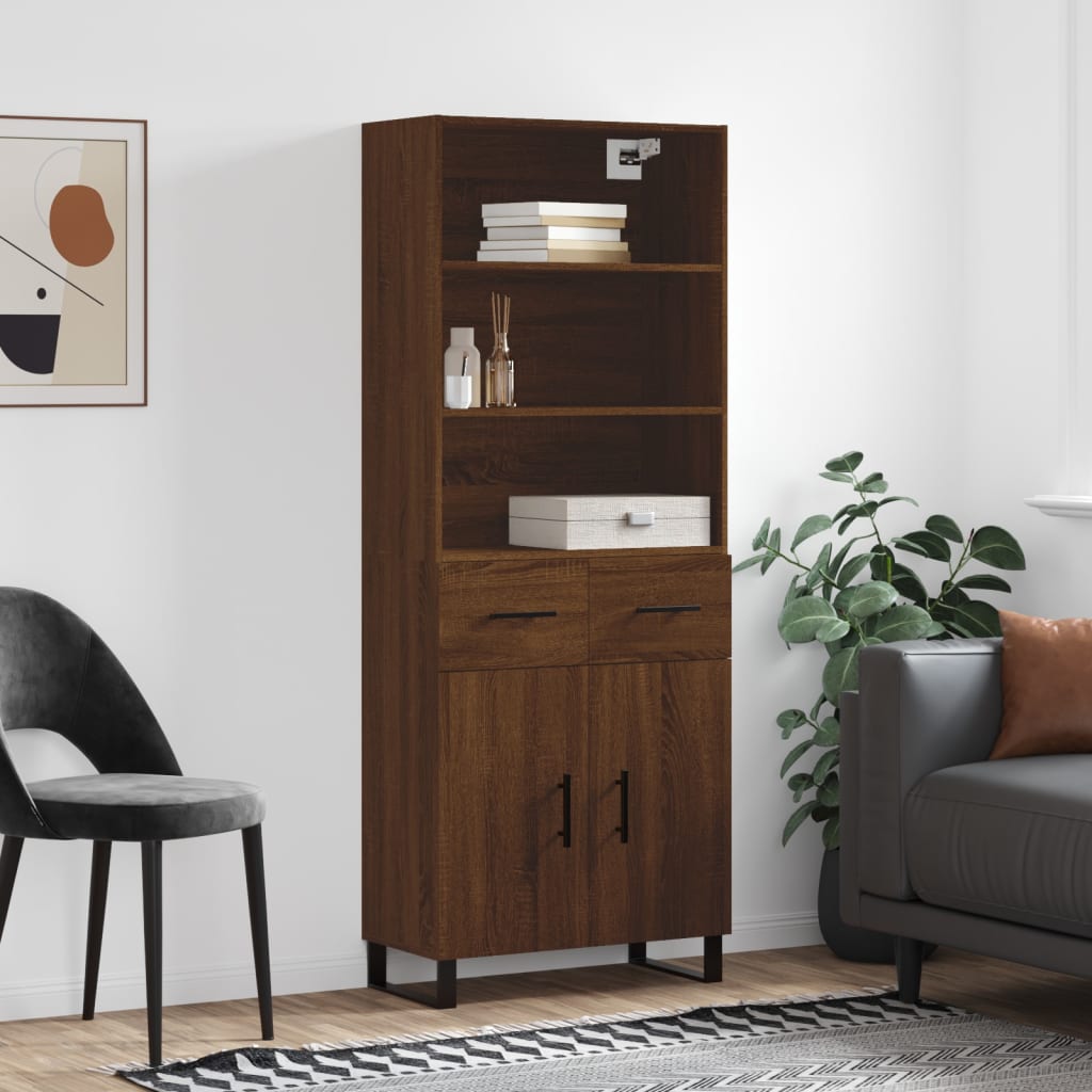 Högskåp Sonoma-Ek 69,5X34X180 Cm Konstruerat Trä