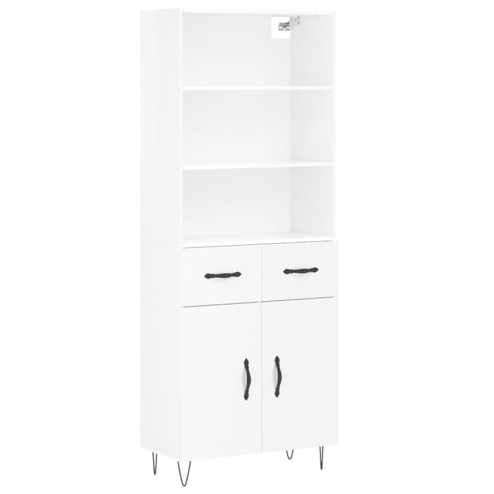 Högskåp Högglans Vit 69,5X34X180 Cm Konstruerat Trä