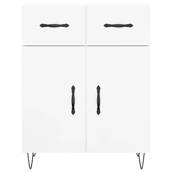 Högskåp Högglans Vit 69,5X34X180 Cm Konstruerat Trä