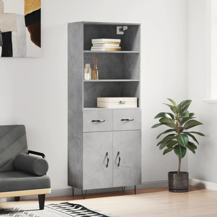 Högskåp Högglans Vit 69,5X34X180 Cm Konstruerat Trä