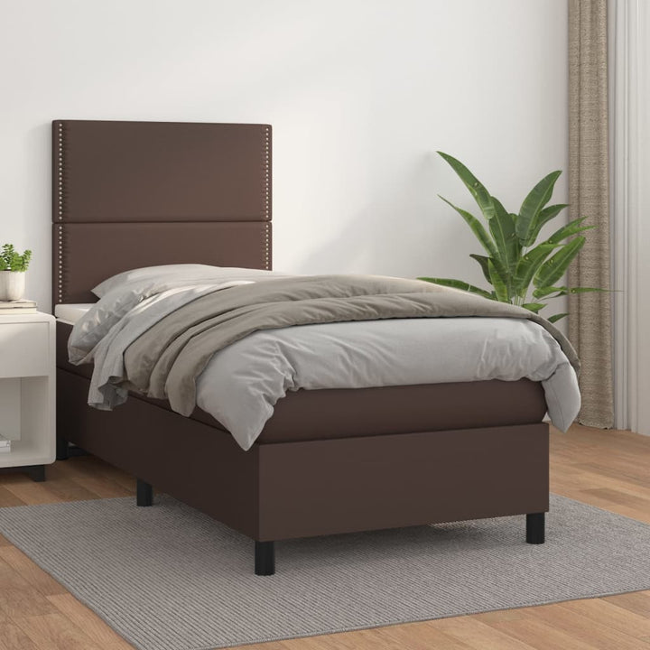 Ramsäng Med Bäddmadrass Gräddvit Konstläder