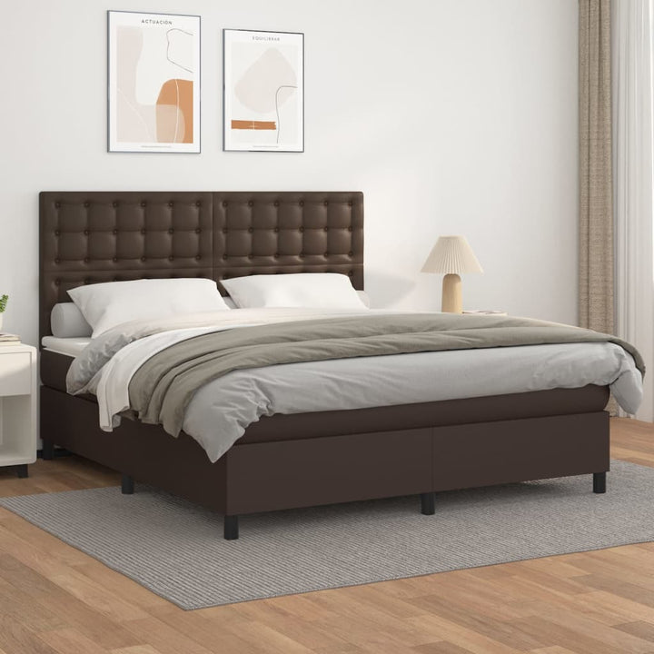 Ramsäng Med Bäddmadrass Gräddvit Konstläder