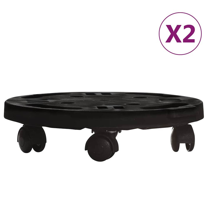 Blomvagnar Med Hjul 2 St Diameter 30 Cm Svart 170 Kg