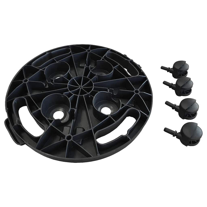 Blomvagnar Med Hjul 2 St Diameter 30 Cm Svart 170 Kg