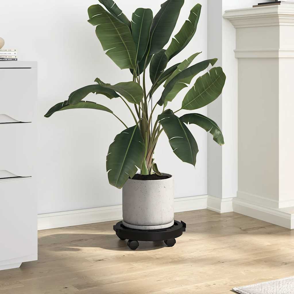 Blomvagnar Med Hjul 2 St Diameter 30 Cm Svart 170 Kg