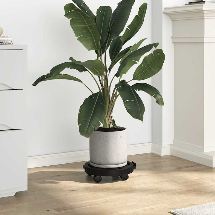 Blomvagnar Med Hjul 2 St Diameter 30 Cm Svart 170 Kg