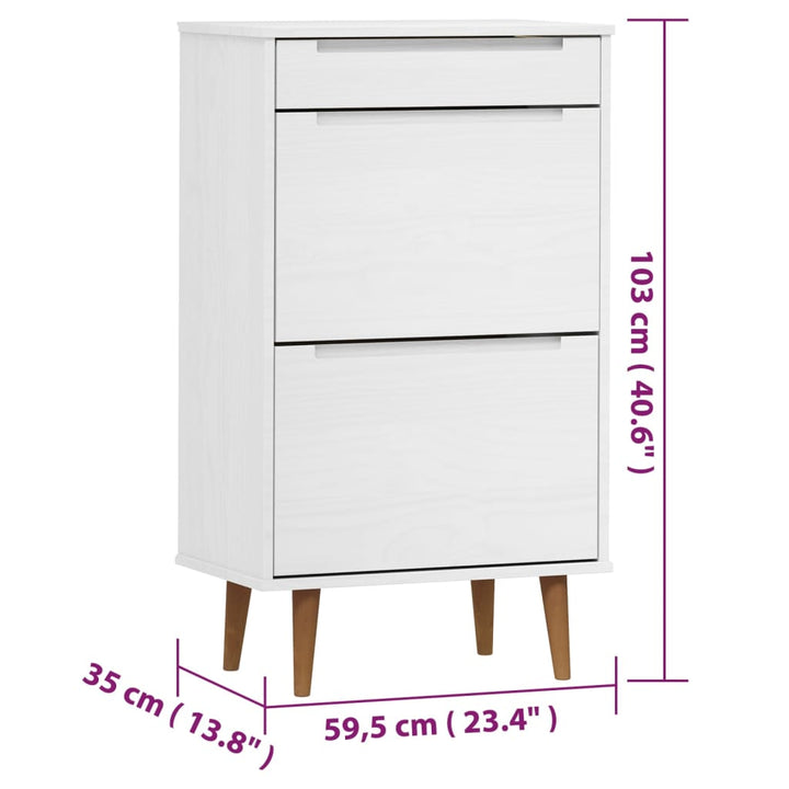 Skoskåp Molde 59,5X35X103 Cm Massiv Furu