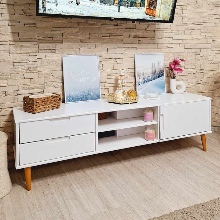 Tv-Bänk Molde 158X40X49 Cm Massiv Furu