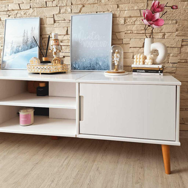 Tv-Bänk Molde 158X40X49 Cm Massiv Furu