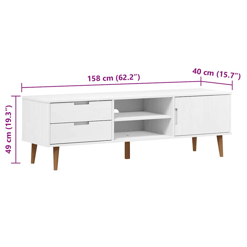 Tv-Bänk Molde 158X40X49 Cm Massiv Furu