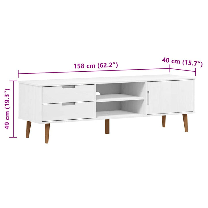 Tv-Bänk Molde 158X40X49 Cm Massiv Furu