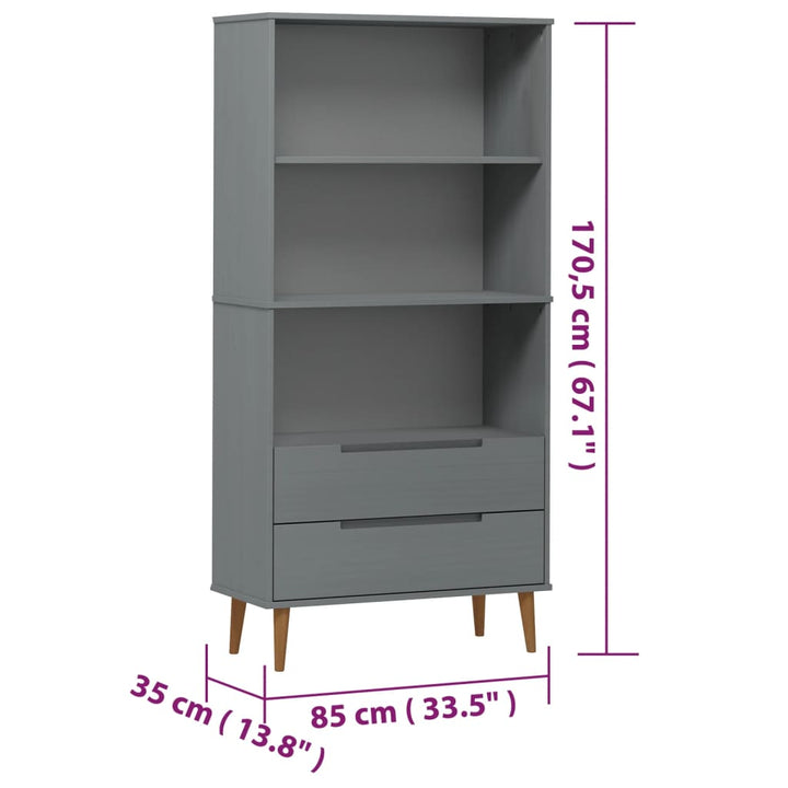 Bokhylla Molde 85X35X170,5 Cm Massiv Furu
