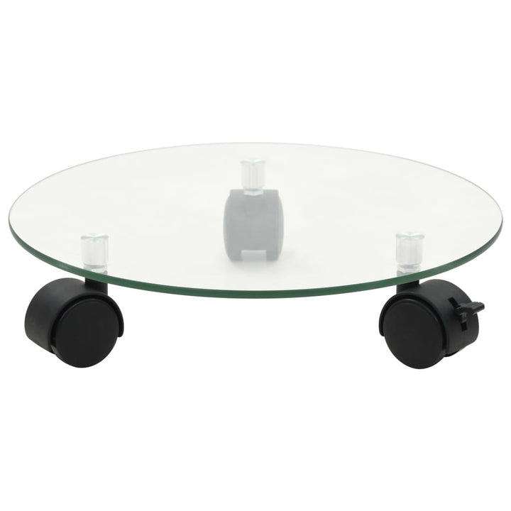 Växtställ På Hjul 4 St 28 Cm Härdat Glas Rund