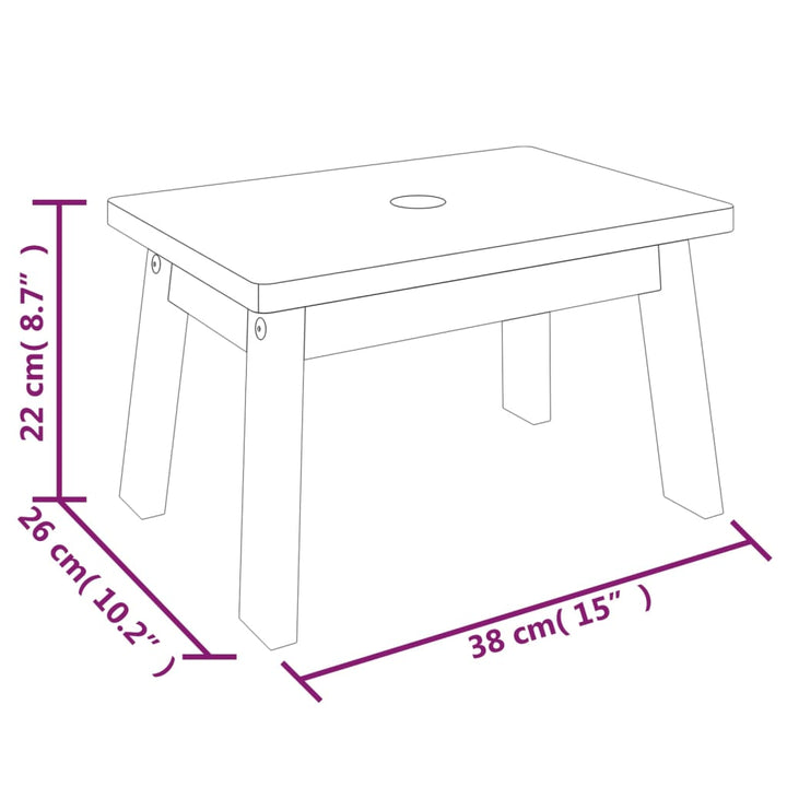 Stegpall 38X26X22 Cm Massivt Akaciaträ