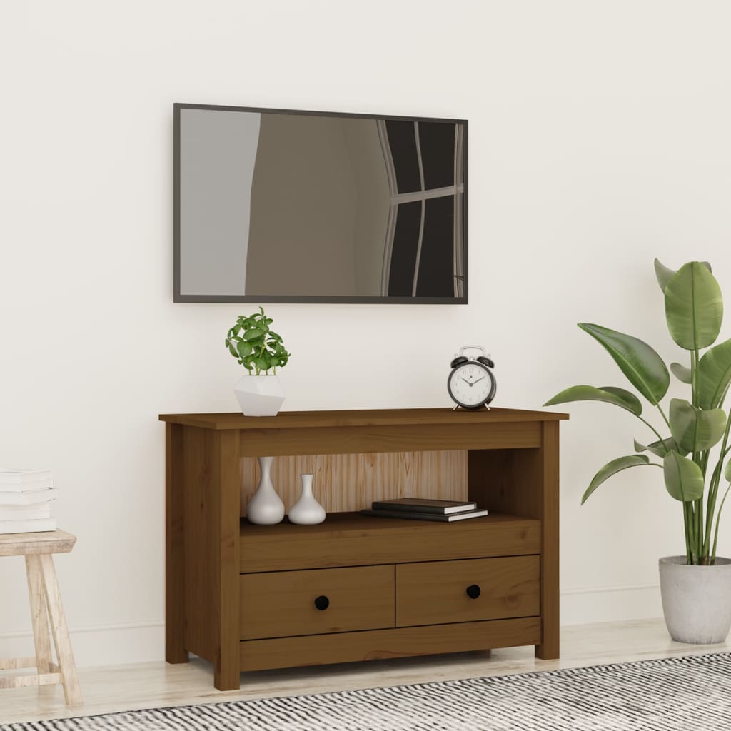 Tv-Bänk 79X35X52 Cm Massiv Furu