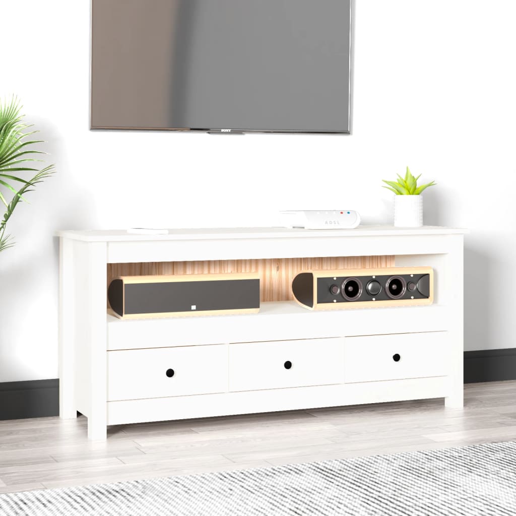 Tv-Bänk 114X35X52 Cm Massiv Furu