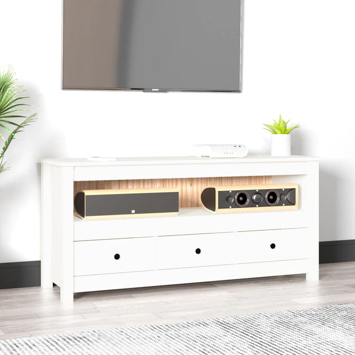 Tv-Bänk 114X35X52 Cm Massiv Furu