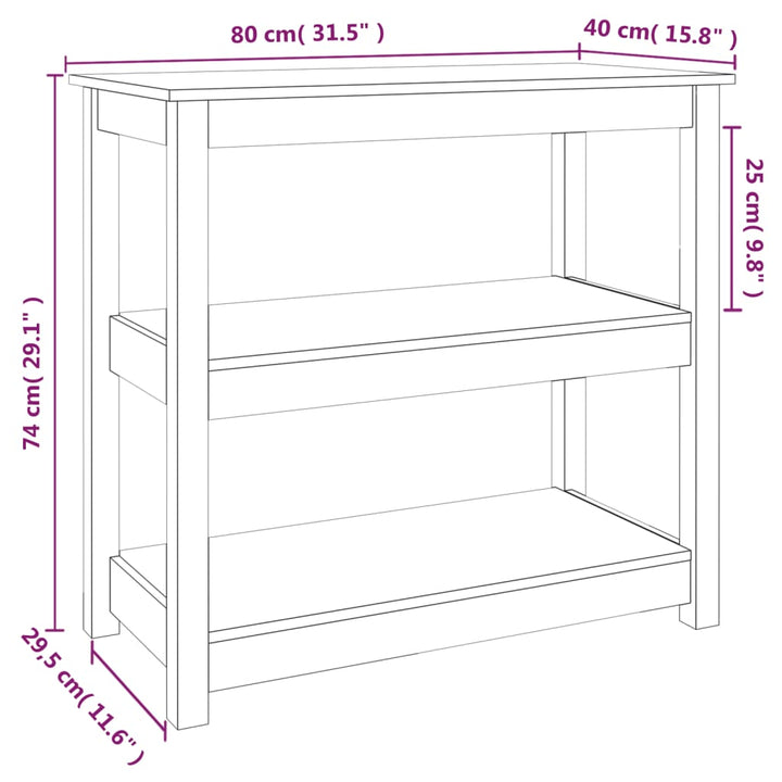 Konsolbord 80X40X74 Cm Massiv Furu