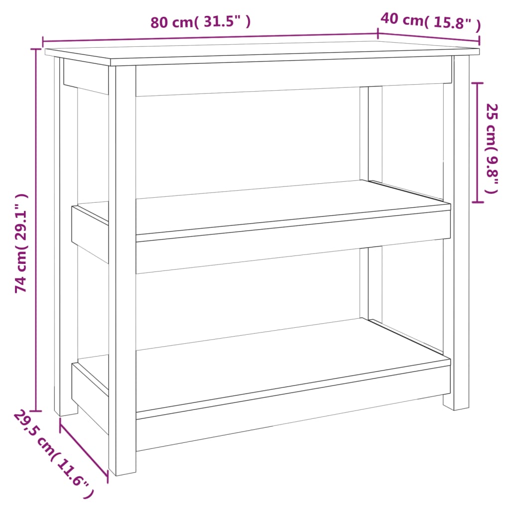 Konsolbord 80X40X74 Cm Massiv Furu
