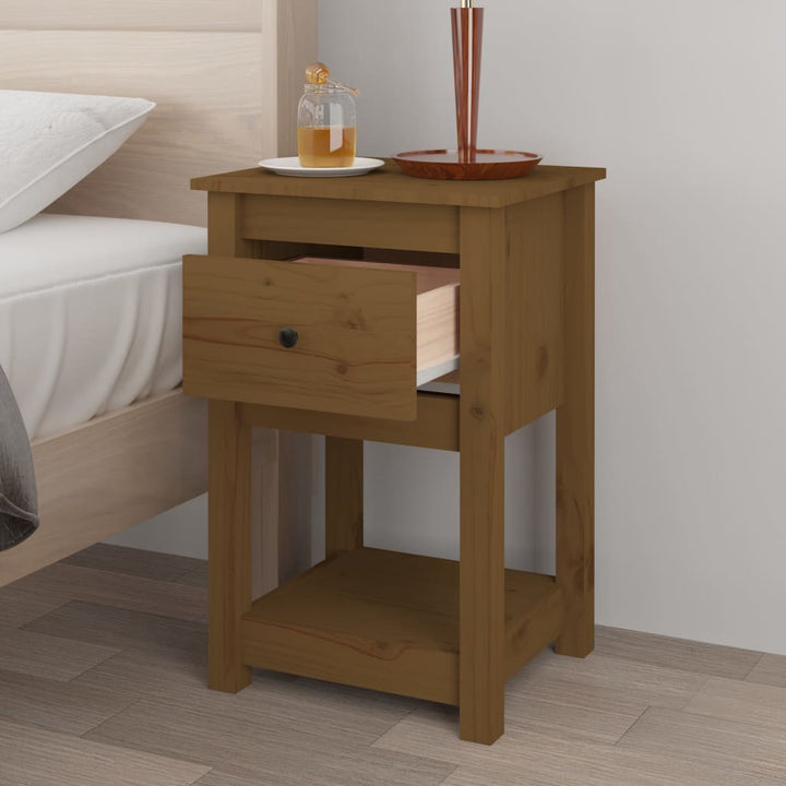 Sängbord 40X35X61,5 Cm Massiv Furu