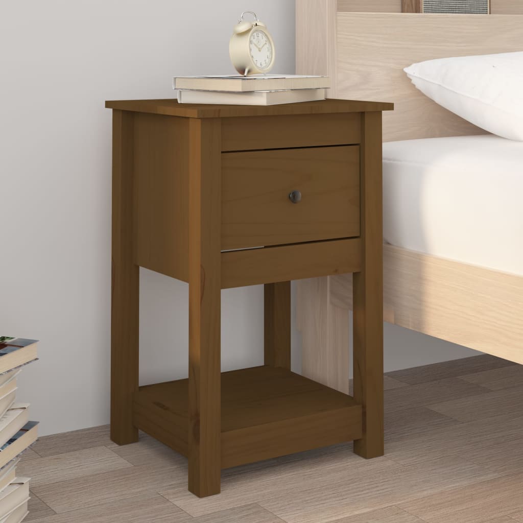 Sängbord 40X35X61,5 Cm Massiv Furu