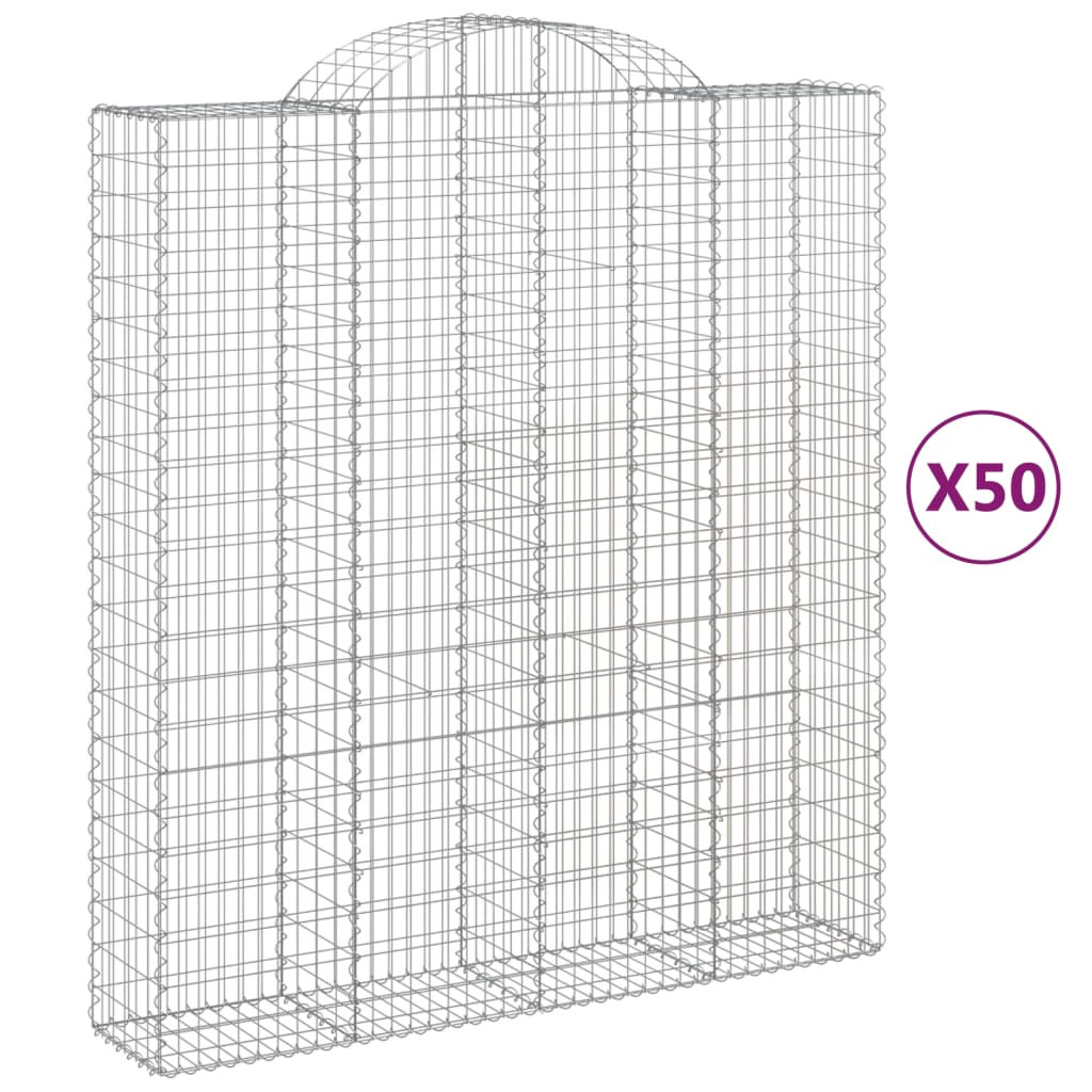 Gabioner Bågformade 50 St Galvaniserat Järn