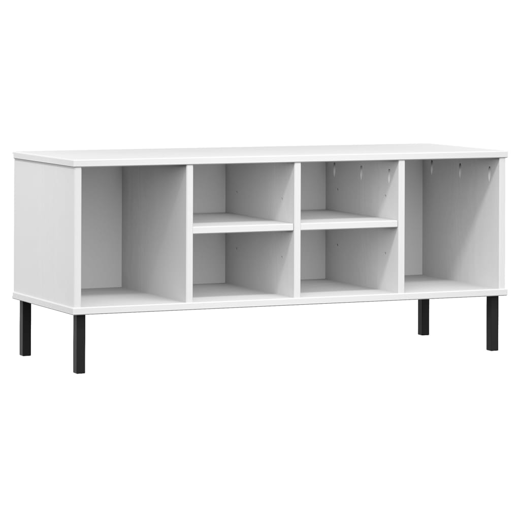 Skohylla Med Metallben Oslo 106X35X45 Cm Massivt Trä