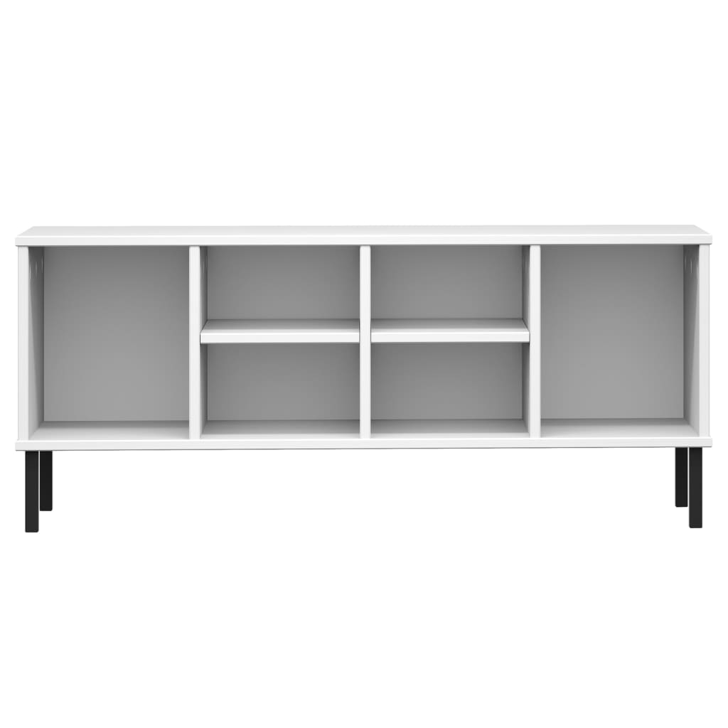 Skohylla Med Metallben Oslo 106X35X45 Cm Massivt Trä