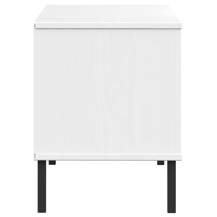 Skohylla Med Metallben Oslo 106X35X45 Cm Massivt Trä