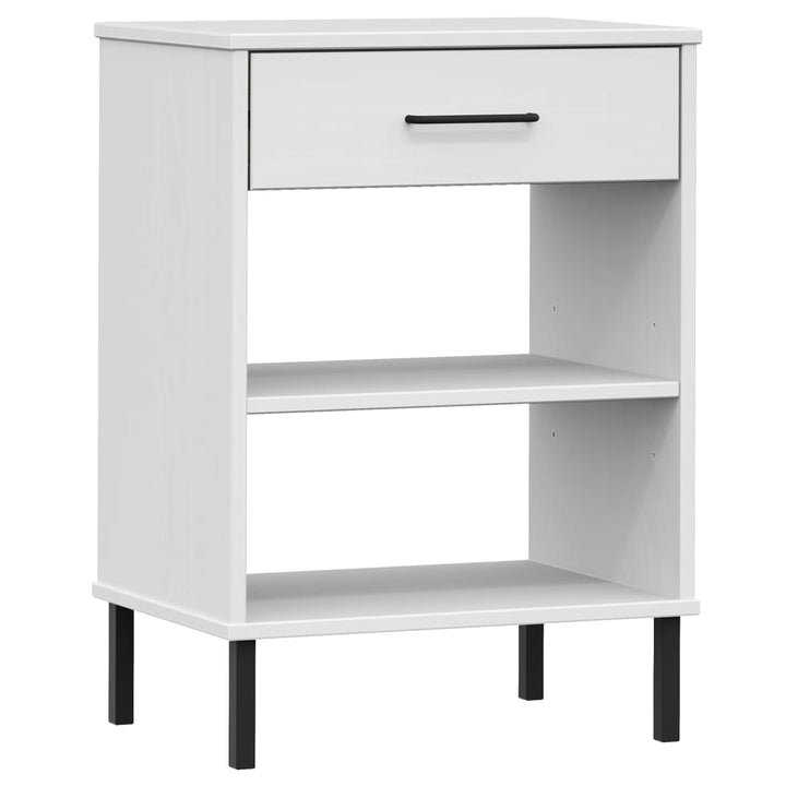 Konsolbord Med Metallben Oslo Massiv Furu