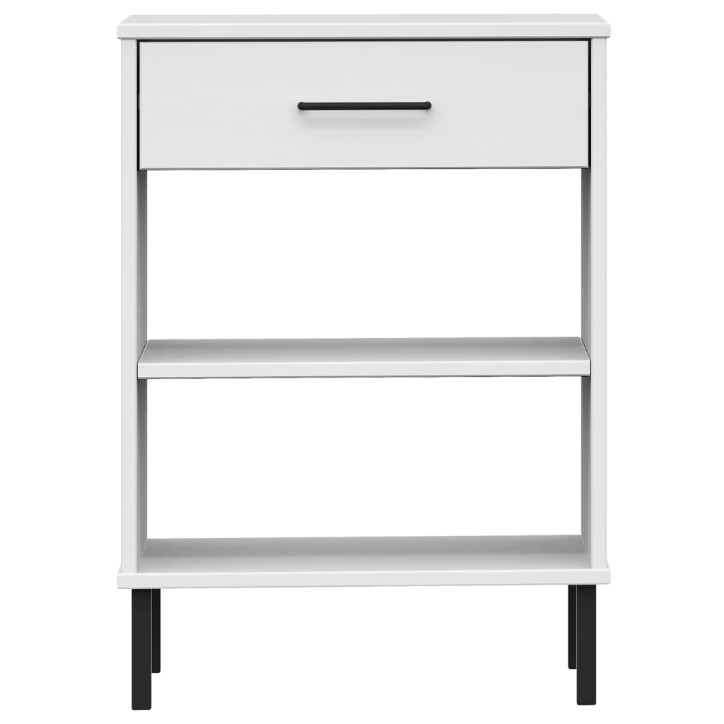 Konsolbord Med Metallben Oslo Massiv Furu