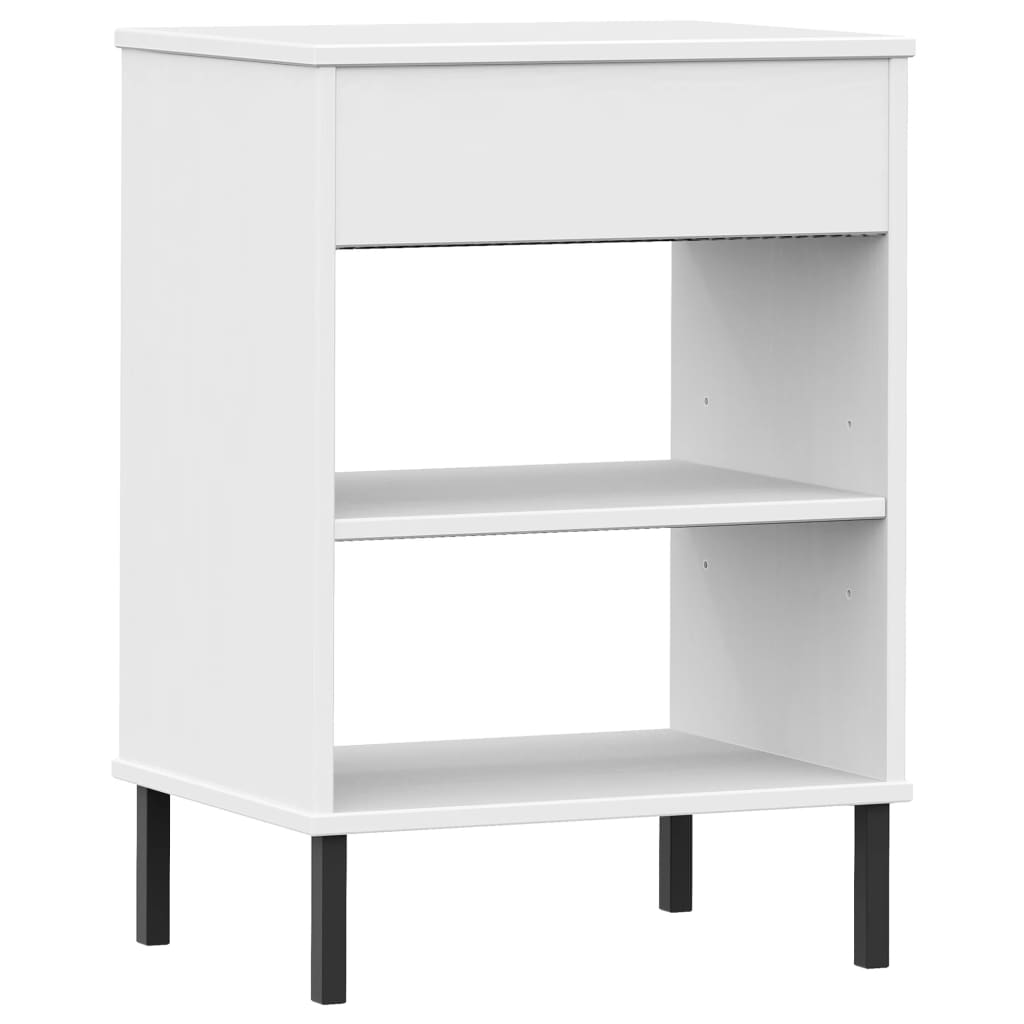 Konsolbord Med Metallben Oslo Massiv Furu
