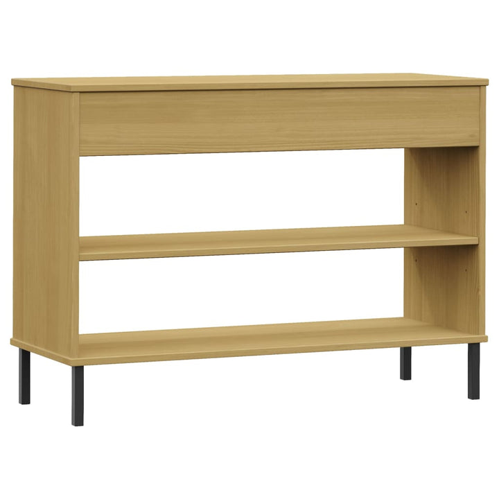 Konsolbord Med Metallben Oslo Massiv Furu