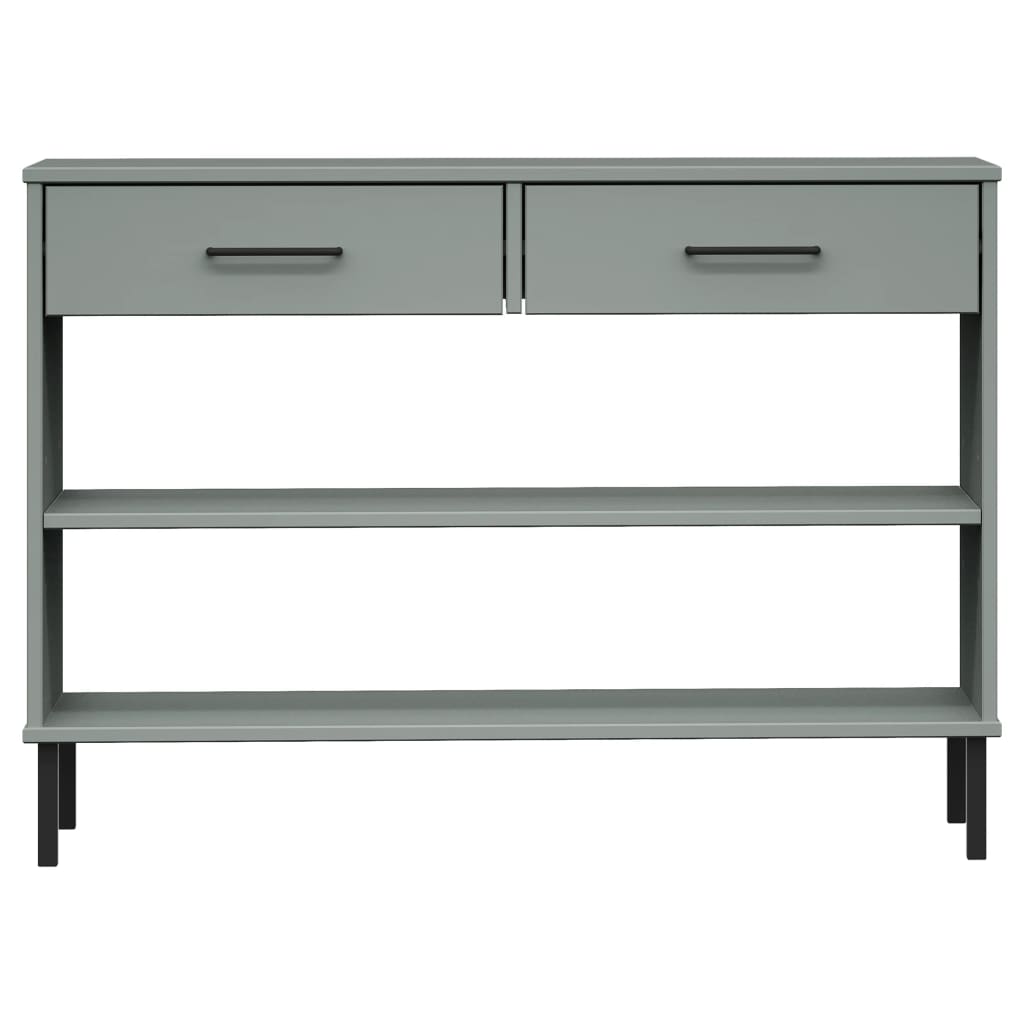 Konsolbord Med Metallben Oslo Massiv Furu
