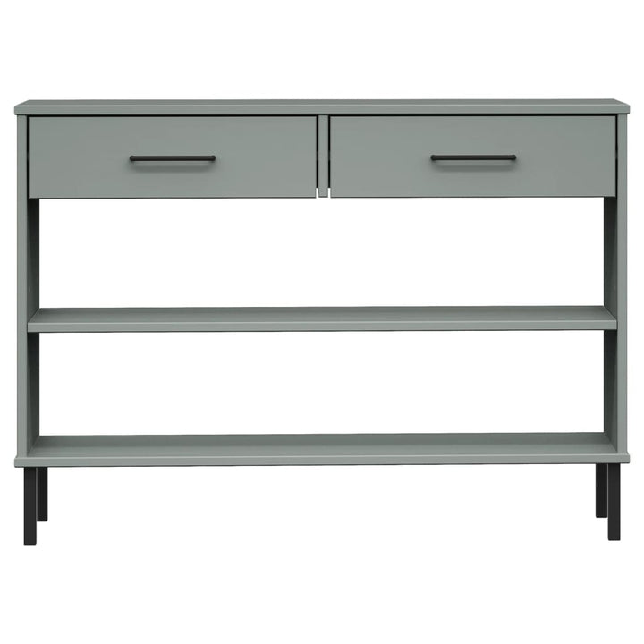 Konsolbord Med Metallben Oslo Massiv Furu
