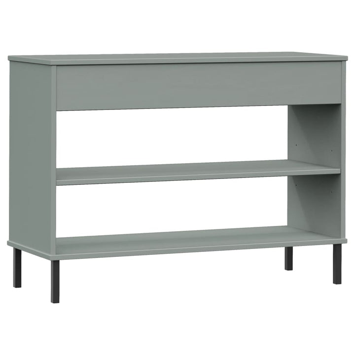 Konsolbord Med Metallben Oslo Massiv Furu