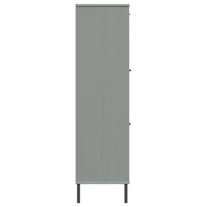 Bokhylla Med Metallben Oslo 90X35X128,5 Cm Massivt Trä