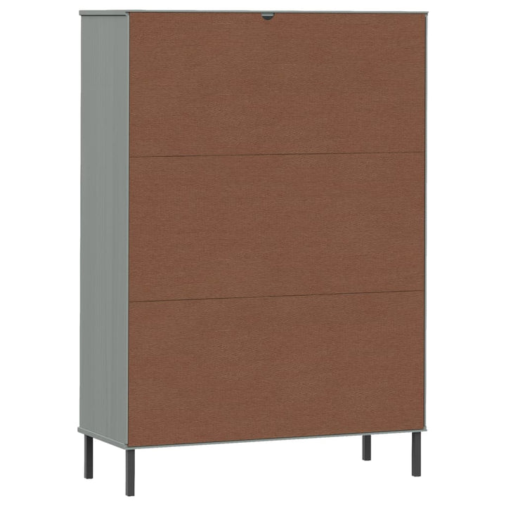 Bokhylla Med Metallben Oslo 90X35X128,5 Cm Massivt Trä
