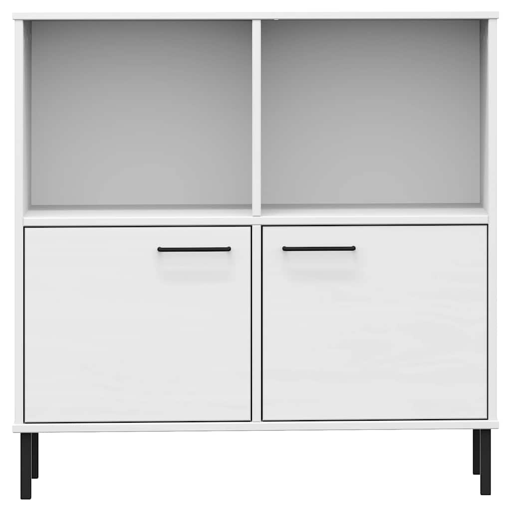 Bokhylla Med Metallben Oslo 90X35X90,5 Cm Massivt Trä