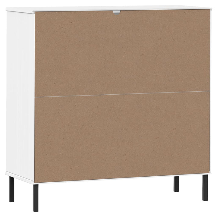 Bokhylla Med Metallben Oslo 90X35X90,5 Cm Massivt Trä