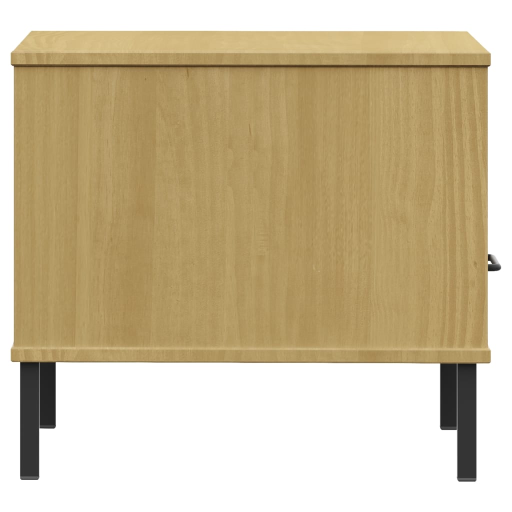 Sängbord Med Metallben Oslo Massiv Furu