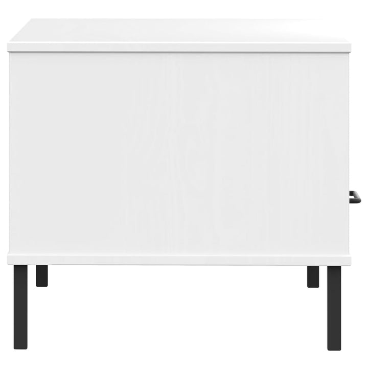 Soffbord Med Metallben Oslo 85X50X45 Cm Massivt Trä