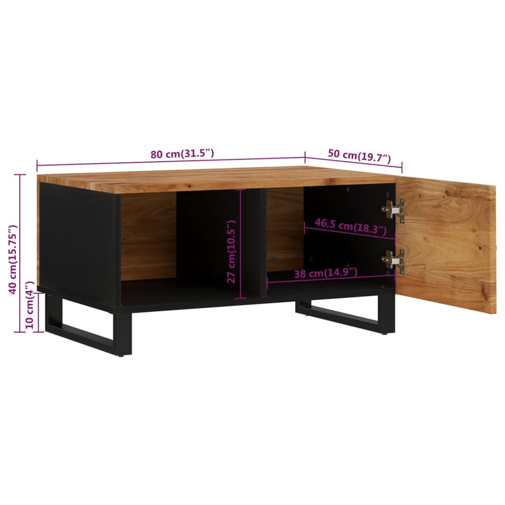 Soffbord 80X50X40 Cm Massivt Akaciaträ Och Konstruerat Trä